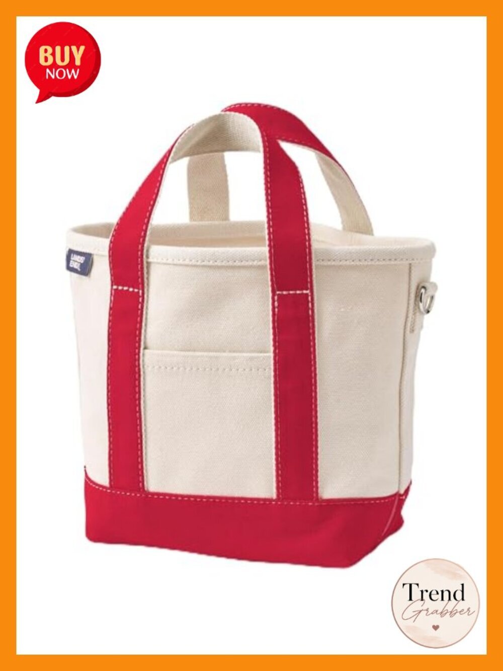 Cotton Canvas Open Top Tote Bag with 5 Pockets